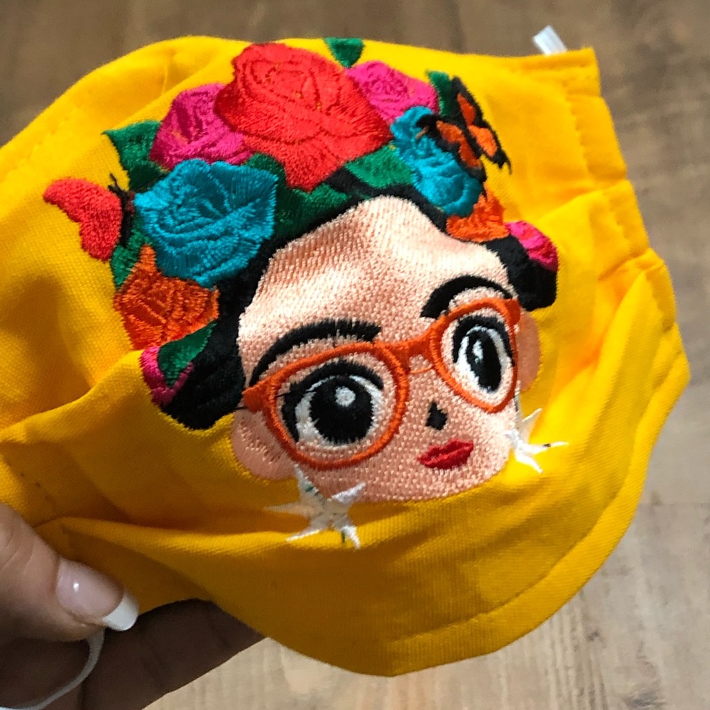 Frida Khalo Embroidered Face Mask Mexican Folk - Picture 3 of 4